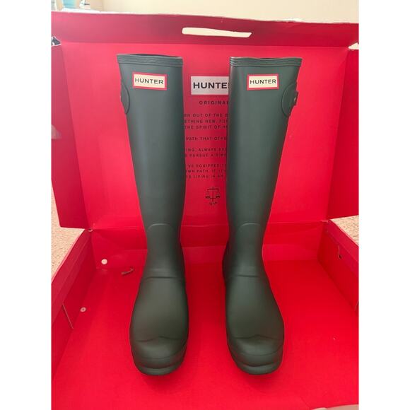 Women's Original Tall Rain Boots Hunter Green Size 9 - Picture 1 of 15